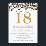 18th Birthday Black Gold Glitter Sparkle Confetti Invitation<br><div class="desc">Celebrate your birthday celebration with this 18th Birthday Black Gold Glitter Sparkle Confetti Design Suite.</div>