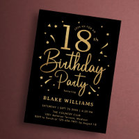 18th Birthday Black Gold
