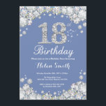 18th Birthday Blue and Silver Diamond Invitation<br><div class="desc">18th Birthday Invitation. Blue and Silver Rhinestone Diamond. Elegant Birthday Bash invite. Adult Birthday. Women Birthday. Men Birthday. For further customisation,  please click the "Customise it" button and use our design tool to modify this template.</div>