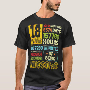 18th Birthday Boy 18 Years Of Being Awesome Made I T-Shirt