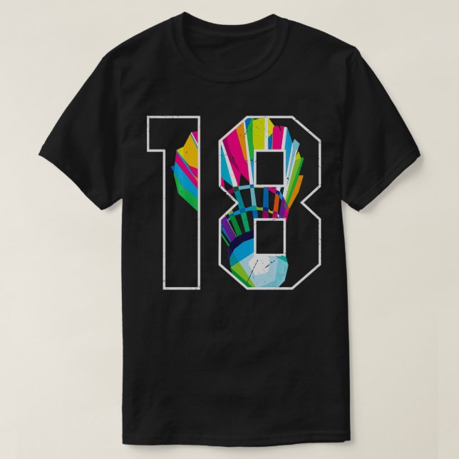 18th Birthday Boy Badminton Player Badminton 18 Ye T-Shirt (Design Front)