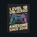 18th Birthday Boy Gift Level 18 Gamer 2008 18 Year Fleece Blanket<br><div class="desc">18th Birthday Boy Gift Level 18 Gamer 2008 18 Year Old Party</div>
