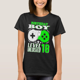 18th Birthday Boy Level 18 Unlocked Birthday 18 Ye T-Shirt
