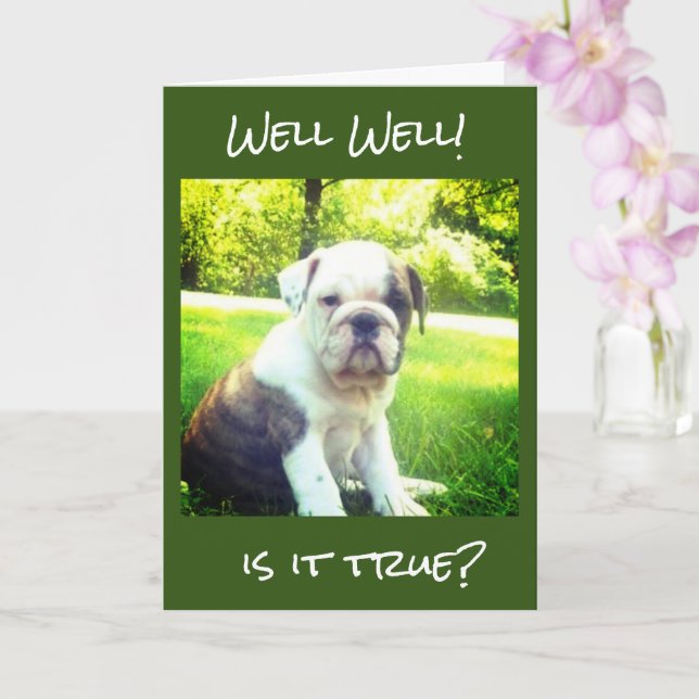 **18th BIRTHDAY** BULLDOG WISHES FOR YOU! Card (Orchid)