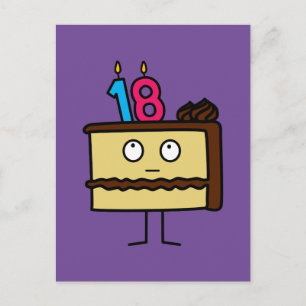18th Birthday Cake with Candles Chocolate icing Postcard