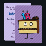 18th Birthday Cake with Candles Invitation<br><div class="desc">18th Birthday Cake with Candles. Celebrate with this funny cake invitation before the candles topple over! Thank you for looking at Happy Foods Designs!</div>