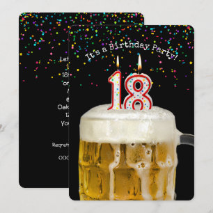 18th Birthday Candle Party Invitation