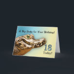 18th Birthday Card<br><div class="desc">This alligator has a big grin because it's your birthday</div>