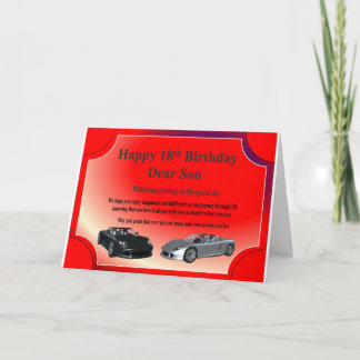 18th Birthday Card for a son