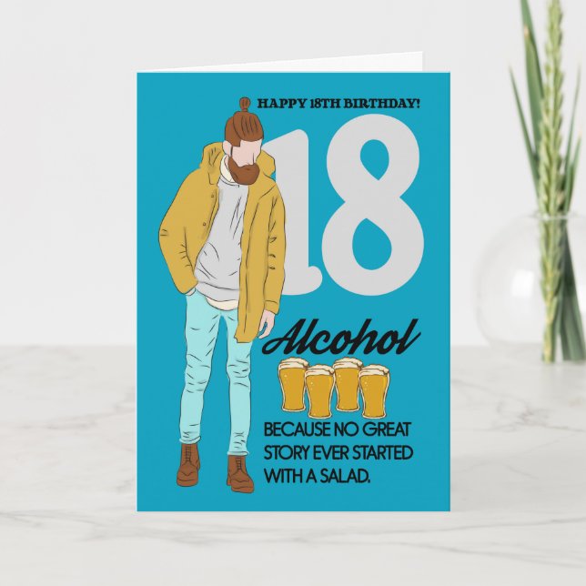 18th Birthday Card, Fun And Trendy, Humour Card (Front)