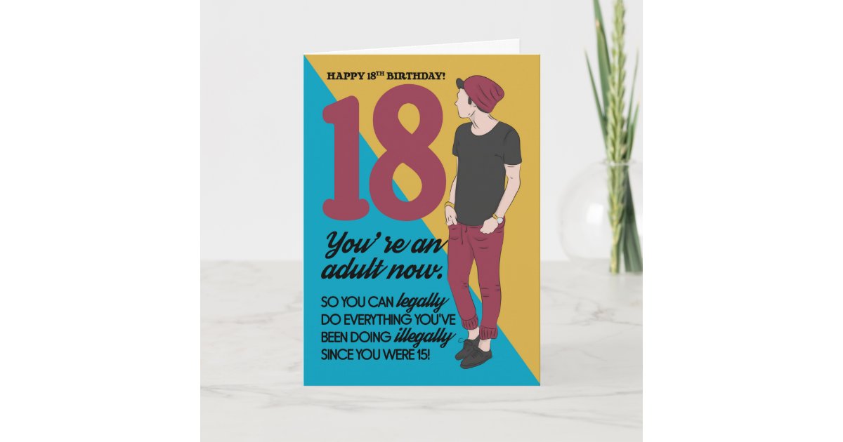 18th Birthday Card, Fun And Trendy, Humour Card Zazzle.co.uk