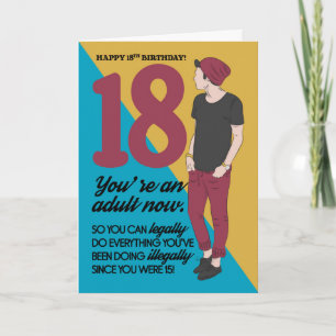18th Birthday Card, Fun And Trendy, Humour Card
