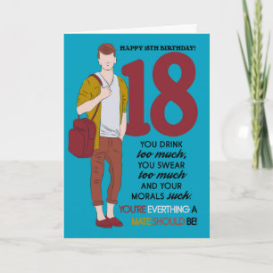 18th Birthday Card, Fun And Trendy, Humour Card
