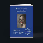 18th Birthday Card Grandaughter Blue | Age on Card<br><div class="desc">18th birthday card for granddaughter. Blue theme. 18 is the age is on the front of the card, but you can choose a different age. It could for example be a 16th birthday card, 17th birthday card, or 21st happy birthday card for your grandaughter. The option for a larger card...</div>