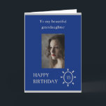 18th Birthday Card Grandaughter Blue | Age on Card<br><div class="desc">18th birthday card for granddaughter. Blue theme. 18 is the age is on the front of the card, but you can choose a different age. It could for example be a 16th birthday card, 17th birthday card, or 21st happy birthday card for your grandaughter. The option for a larger card...</div>