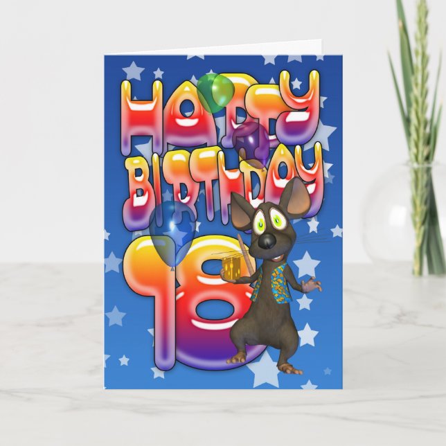 18th Birthday Card, Happy Birthday Card (Front)