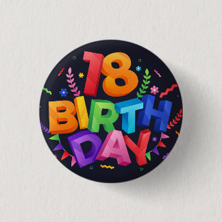 18th Birthday Celebration 3 Cm Round Badge