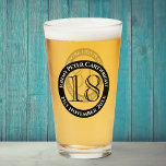 18th Birthday Celebration Glass<br><div class="desc">18th Birthday Celebration beer glass or drinks glass with the name and birthday.</div>