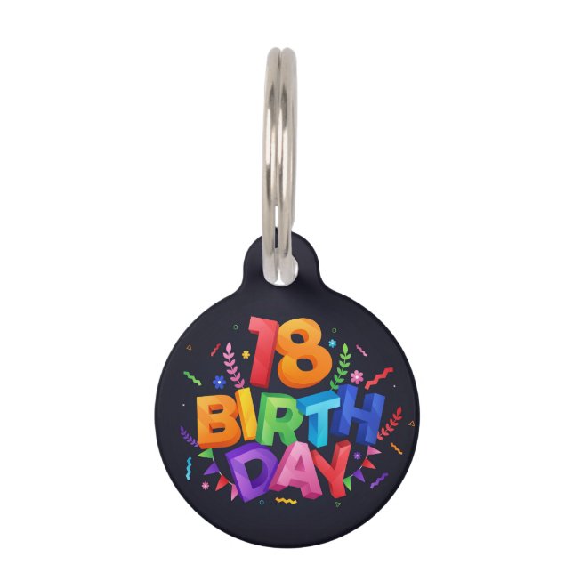 18th Birthday Celebration Pet Tag (Front)
