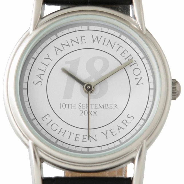 18th Birthday Commemoration with Name, Age, & Date Watch (Creator Uploaded)