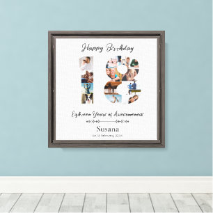 18th Birthday Custom Photo Collage Canvas Print