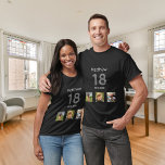 18th birthday custom photo monogram boy T-Shirt<br><div class="desc">For a 18th birthday as a gift or for the party. A collage of 3 of your photos of himself friends,  family,  interest or pets.  Personalise and add his name,  age 18 and a date.  Date of birth or the date of the birthday party.  Grey and white coloured text.</div>