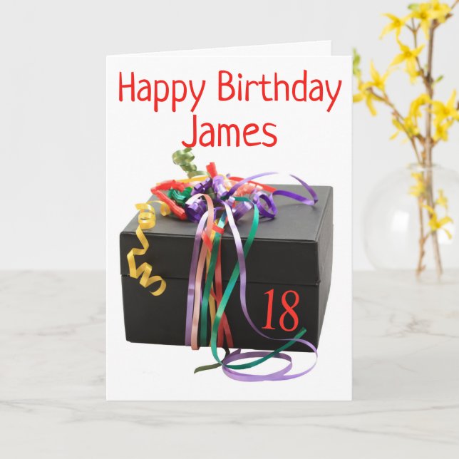 18th Birthday Customisable Card (Yellow Flower)