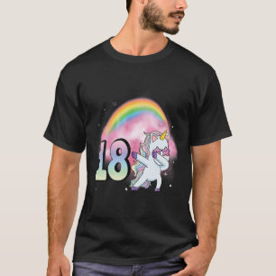 18Th Birthday Dabbing Party Unicorn Girl 18 Year O T-Shirt