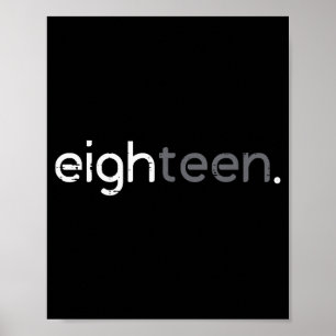18th Birthday Eighteen 18 Years Bday Men Boys Wome Poster