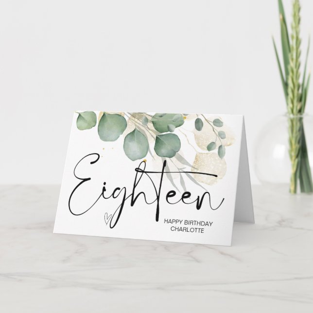 18th Birthday Eighteen Happy Birthday for Him Her Card (Front)