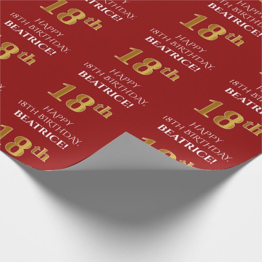 18th-birthday-elegant-red-faux-gold-look-wrapping-paper-zazzle-co-uk