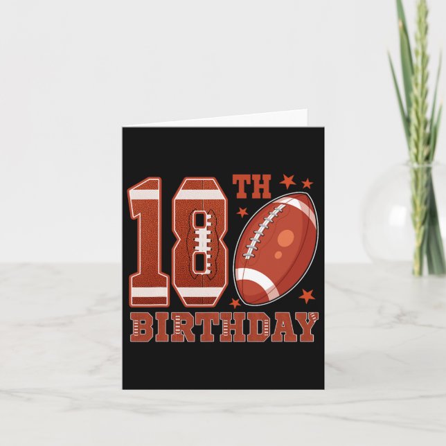 18th Birthday Football Theme 18 Year Old Boy Birth Card (Front)
