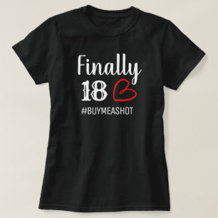 18th birthday for girl, pink green Black,  T-Shirt