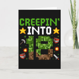 18th Birthday Gamer Pixel Creepin’ Into 18 Video G Card