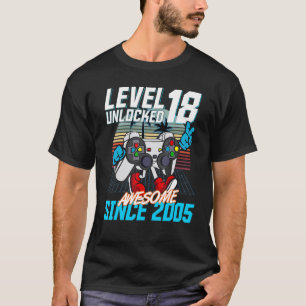 18th Birthday Gaming Level 18 Unlocked Awesome Sin T-Shirt