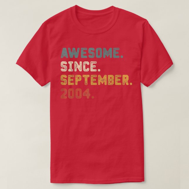 18th Birthday Gift 18 Year Old Awesome Since Septe T-Shirt (Design Front)