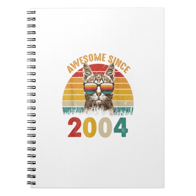 18Th Birthday Gift For A Cat Lover Sunset Awesome  Notebook (Front)