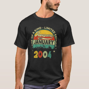 18Th Birthday Gift January 2004 Retro 18 Year Old T-Shirt