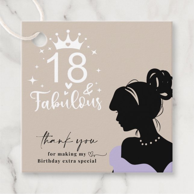 18th Birthday Gift tag (Front)