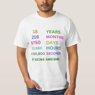 18th  birthday gift tshirt 