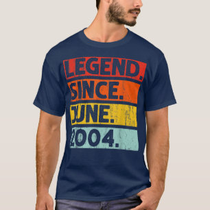 18th Birthday Gifts Legend Since June 2004 18 Year T-Shirt