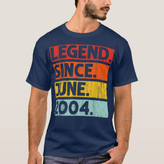 18th Birthday Gifts Legend Since June 2004 18 Year T-Shirt