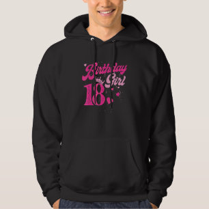 18th Birthday Girl Crown 18 Years Old Bday Hoodie