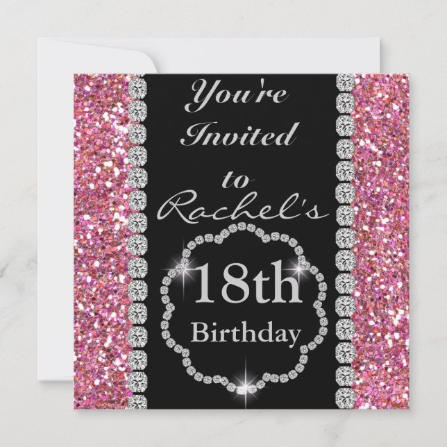 18th Birthday GLAM Invitation (Front)