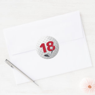 18th Birthday Golf Ball Design Classic Round Sticker