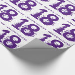 18th Birthday granddaughter, purple text on white. Wrapping Paper<br><div class="desc">White background with purple text,  for any granddaughter turning 18.</div>