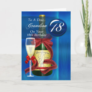 18th Birthday Grandson Modern Card