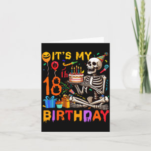 18th Birthday Halloween Skeleton Matching Party Card