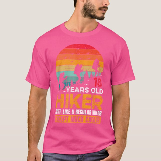 18Th Birthday Hiker Mountain 18 Years Old Hiking L T-Shirt (Front)