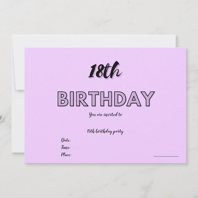 18th birthday Invitation (Front)